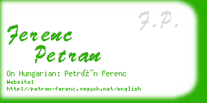 ferenc petran business card
